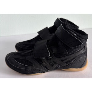 Asics Matflex C337N Black Wrestling Shoes Adjustable Kids Size 2
